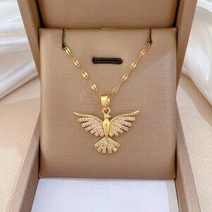 Golden Phoenix Pendant Necklace